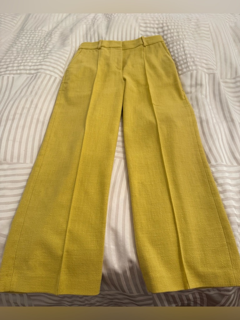 Sézane Corentin Trousers in Mustard Yellow, Cotton and Linen Blend, Size 4 NWOT - Picture 4 of 9